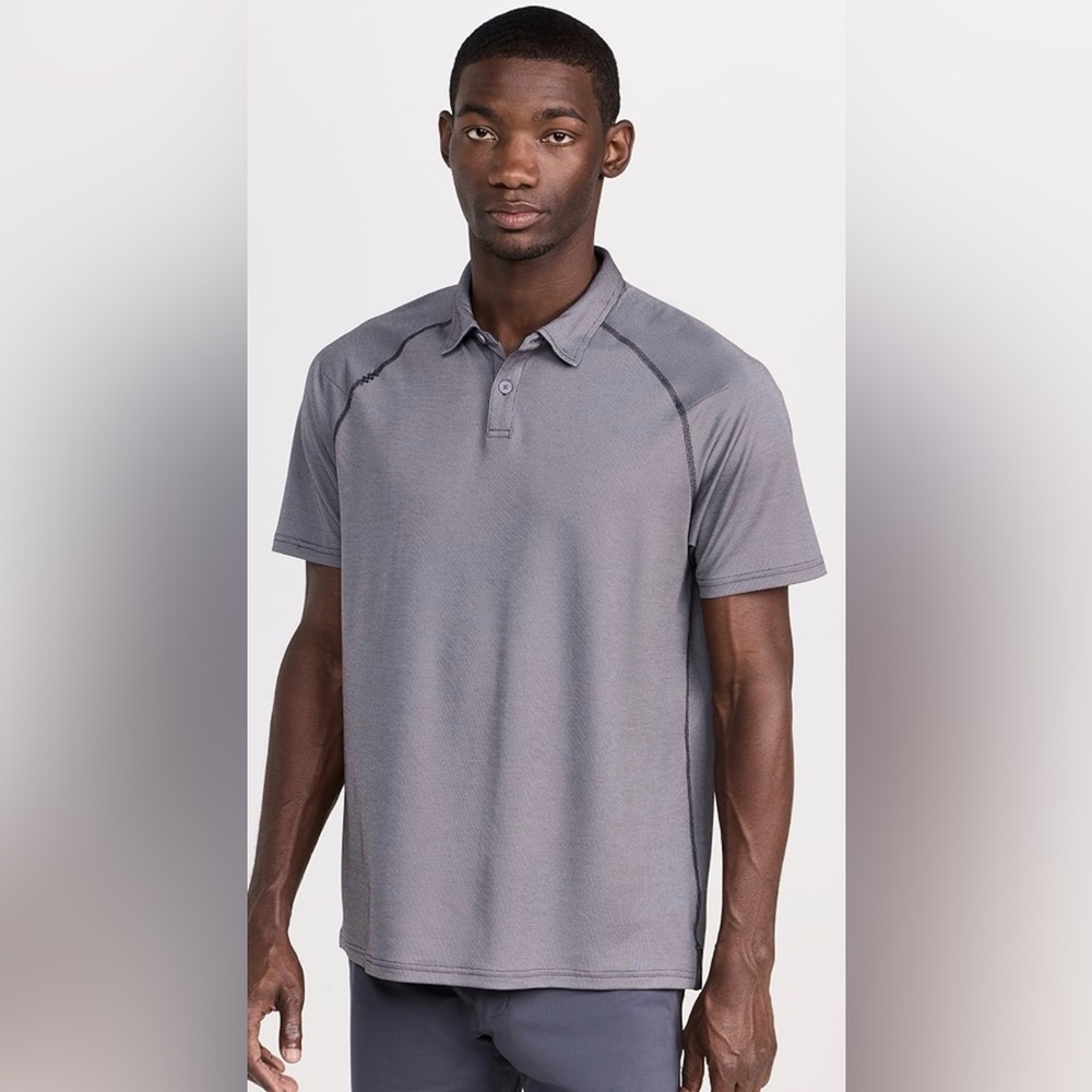 RHONE Men's Gray Short-Sleeve Polo